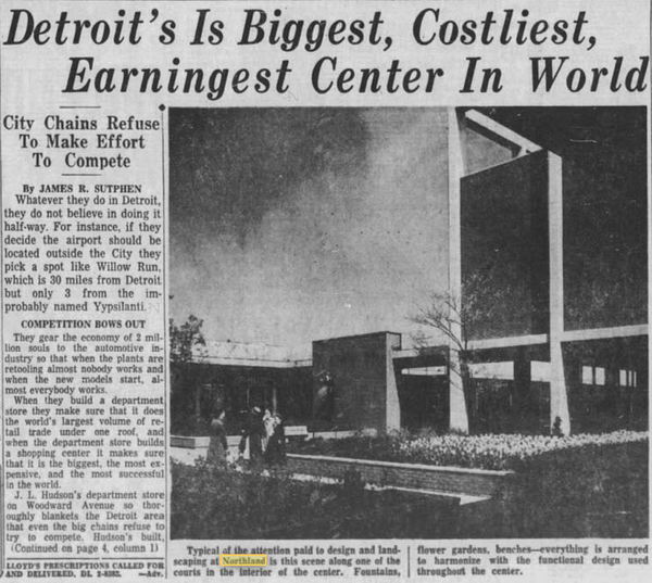 Northland Center (Northland Mall) - Nov 1954 Article Hackensack Nj